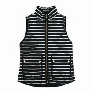 J. Crew Excursion Puffer Vest Women's XS Navy Striped Quilted Down Outdoor